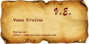 Vass Ervina névjegykártya